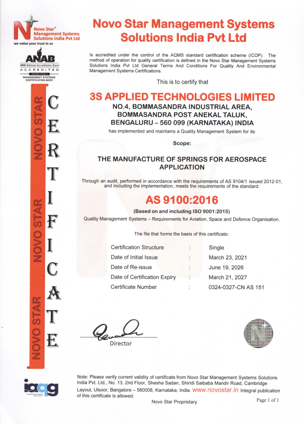 AS9100D CERTIFICATE- 3SATL